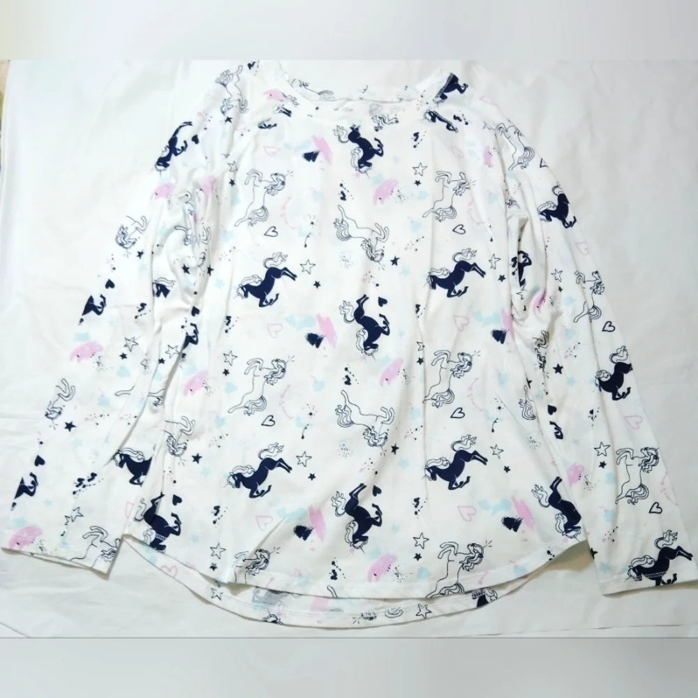 Justice Unicorns Hearts And Stars Long Sleeve Shirt- 14/16